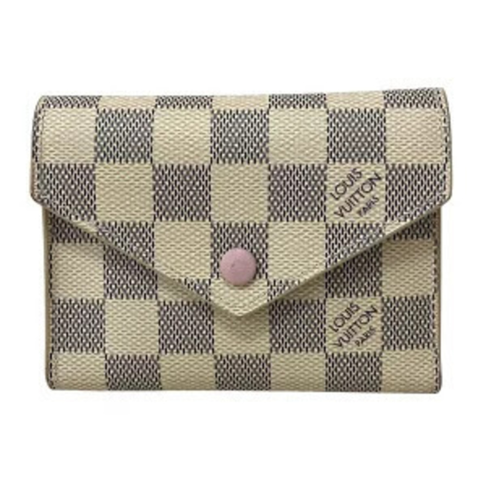 Louis Vuitton Damier Azur White Portefeuille Victorine Tri fold Wallet